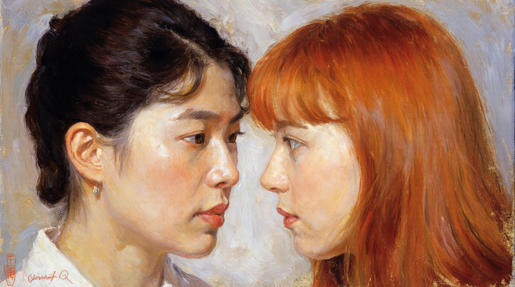 chinese and russian woman